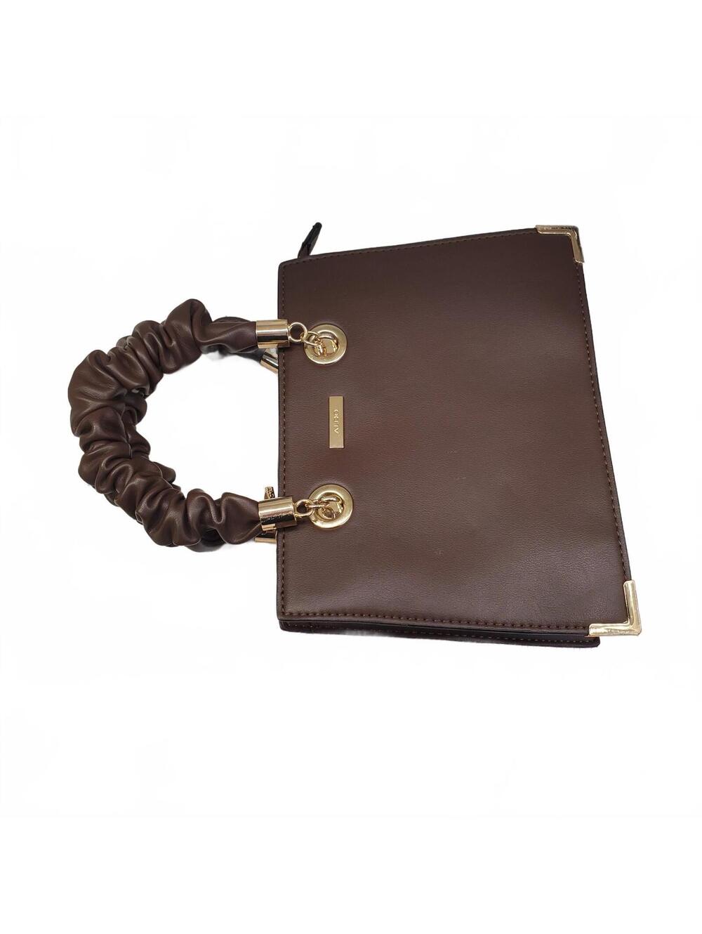 ALDO Bilithax Top Handle Bag Brown Structured Top Gold Hardware Handbag - Picture 14 of 16
